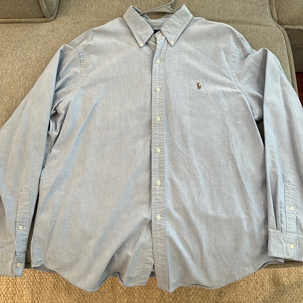 Light blue button up shirt. Ralph Lauren size XL